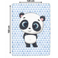 Detský penový koberec PANDA trojuholníky - 120x160 cm - modrý