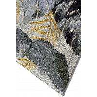 Kusový koberec JUNGLE listy - šedý/žltý