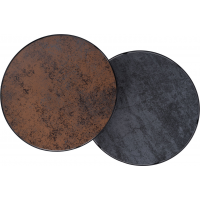 Konferenčný stolík PRISCILLA - bronzový a sivý kameň/čierny
