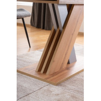 Rozkladací jedálenský stôl ELYSIA 140x85 - dub wotan/strieborný