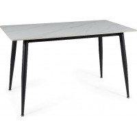 Jedálenský stôl REAGAN 160x90 - biely mramor/čierny