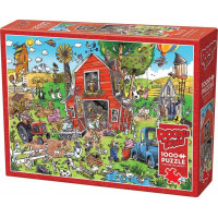 COBBLE HILL Puzzle DoodleTown: Šialená farma 1000 dielikov
