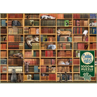 COBBLE HILL Puzzle Mačacia knižnica 1000 dielikov