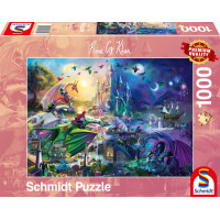 SCHMIDT Puzzle Nočná dračia súťaž 1000 dielikov
