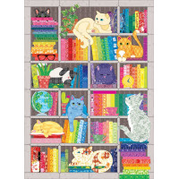 COBBLE HILL Puzzle Vyšívaná deka: Dúhové mačky 1000 dielikov