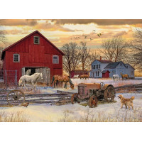 COBBLE HILL Puzzle Zima na farme 1000 dielikov