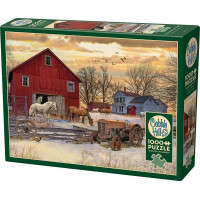 COBBLE HILL Puzzle Zima na farme 1000 dielikov