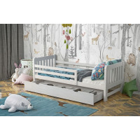 Detská posteľ z masívu borovice JERRY - 200x90 cm - biela