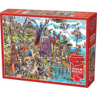 COBBLE HILL Puzzle DoodleTown: Dedina Vikingov 1000 dielikov