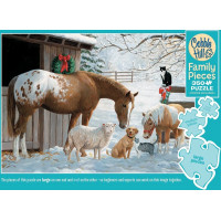 COBBLE HILL Rodinné puzzle V zime pred stodolou 350 dielikov
