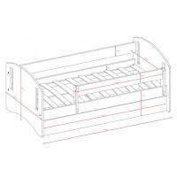 Detská posteľ CLASSIC 2 - biela - 180x80 cm