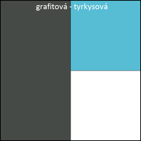 Farebné prevedenie - grafit / tyrkysová / biela