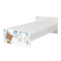 Detská posteľ MAX - 160x80 cm - VYPRANÝ MACKO - nórska borovica