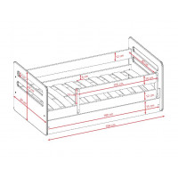 Detská posteľ TOMI - biela - 180x80 cm