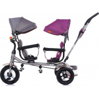 CHIPOLINO Trojkolka pre dvojčatá 2Play Liliac,Platinum