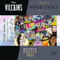 Trefl Wood Craft Origin puzzle Disney: Stretnutie záporákov 1000 dielikov