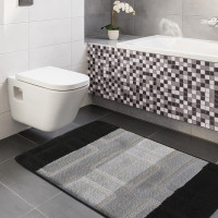 Súprava kúpeľňových predložiek s výrezom TÁŇA - vzor 04N - čierna