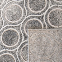 Kusový koberec MAGNE - kruhy - sivý