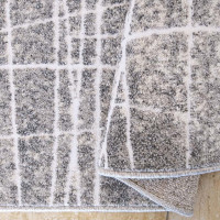 Kusový koberec MAGNE - bílé linky - šedý