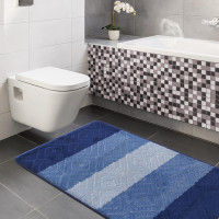 Súprava kúpeľňových predložiek s výrezom TÁŇA - vzor 03N - modrá