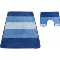 Súprava kúpeľňových predložiek s výrezom TÁŇA - vzor 03N - modrá
