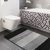 Súprava kúpeľňových predložiek s výrezom TÁŇA - vzor 03N - čierna