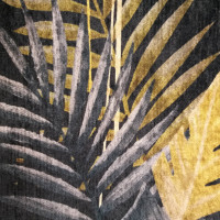 Kusový koberec BLACK and GOLD Palm leaves - čierna / zlatá