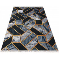 Kusový koberec BLACK and GOLD Tiles - čierny/zlatý