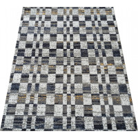 Kusový koberec KLARA checker - béžový/modrý