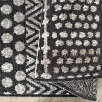 Kusový koberec KLARA stencil - tmavo šedý