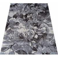 Kusový koberec PANNE kvety - odtiene šedej