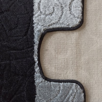 Súprava kúpeľňových predložiek s výrezom TÁŇA - waves - čierna