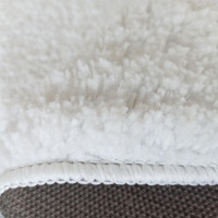 Moderní koberec SHAGGY CAMIL kulatý - bílý