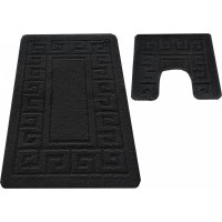 Súprava kúpeľňových predložiek s výrezom TÁŇA - greek - čierna Súprava kúpeľňových predložiek s výrezom TÁŇA - greek - čierna