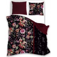 Bavlnené obliečky ELEGANT Baroque - čierne / tmavo červené - 220x200 cm