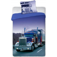 Detské bavlnené obliečky MODRÝ KAMION 002 - 140x200 cm
