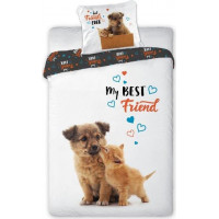 Detské bavlnené obliečky BEST FRIENDS - Kamaráti - 140x200 cm