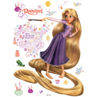 Detská samolepka DISNEY RAPUNZEL MALUJE 65x85 cm