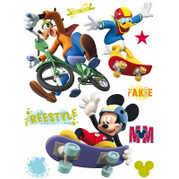 Detská samolepka MICKEY MOUSE NA SKATEBOARDE 65x85 cm