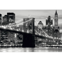 Moderné fototapety - Brooklynský most v noci - 360x254 cm