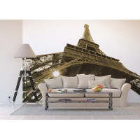 Moderné fototapety - Eiffelova veža - čiernobiela - 360x254 cm