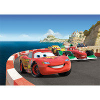 Detská fototapeta DISNEY - Preteky CARS na horskej ceste - 255x180 cm