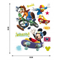 Detská samolepka MICKEY MOUSE NA SKATEBOARDE 65x85 cm