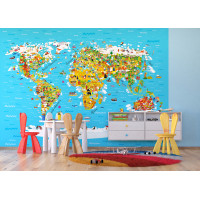 Detská fototapeta - Detská mapa sveta - 360x254 cm