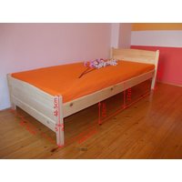Vyššia posteľ z MASÍVU Ignazio 200x90 cm + ROŠT