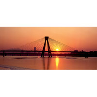 Moderné fototapety - Most pri západe slnka - 202x90 cm