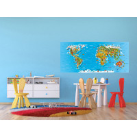 Detská fototapeta - Detská mapa sveta - 202x90 cm