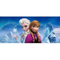 Detská fototapeta DISNEY - FROZEN - Elsa a Anna na vrchole hôr - 202x90 cm