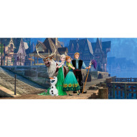 Detská fototapeta DISNEY - FROZEN - Anna a Elsa v meste - 202x90 cm