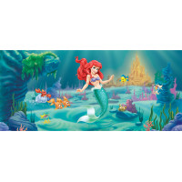 Detská fototapeta DISNEY - Ariel pri podmorskom zámku - 202x90 cm